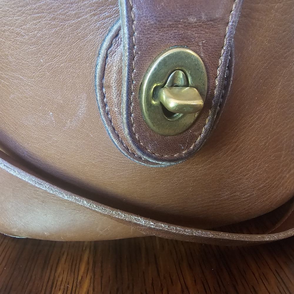 Coach Vintage Glove-Tanned Slouchy Brown Leather Crossbody Bag Made In USA - Picture 8 of 14